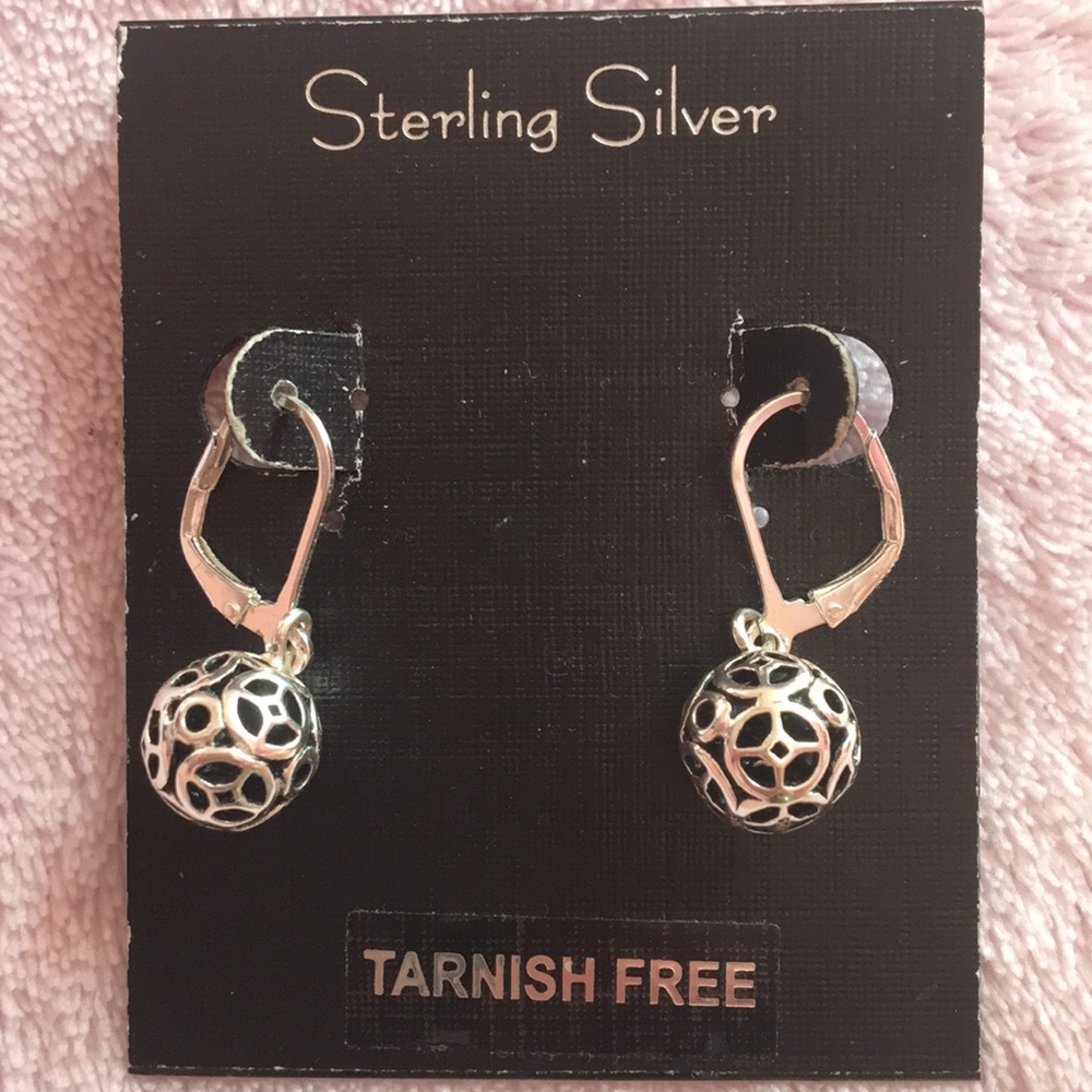 Sterling silver ball earrings